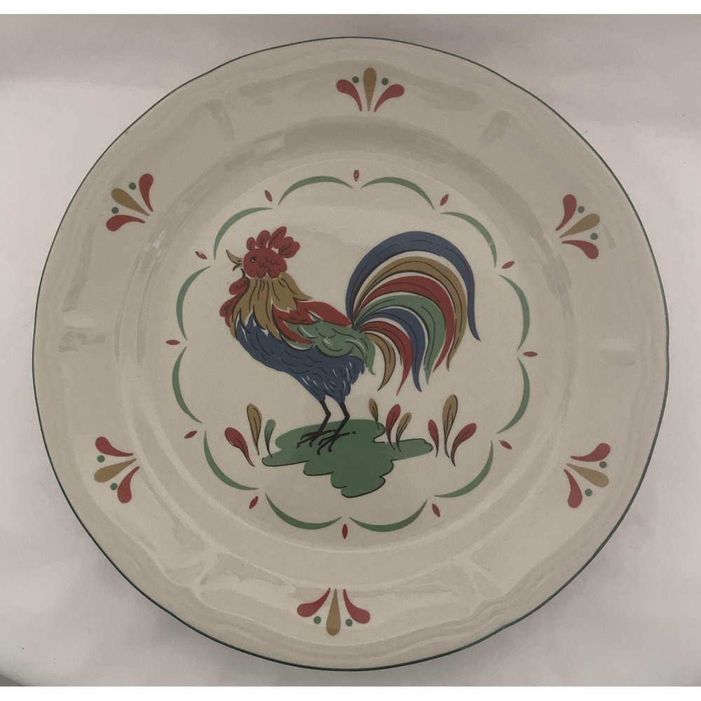Vintage Gibson Royal Rooster Hand Painted Dinner Plate 10.5" Discontinued - Picture 3 of 5